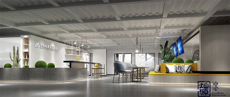 超值設(shè)計(jì)費(fèi)！又美又颯的南寧辦公室裝修前廳效果圖案例鑒賞（一）