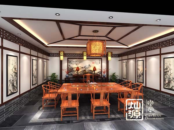 四合院別墅設(shè)計中堂實景圖