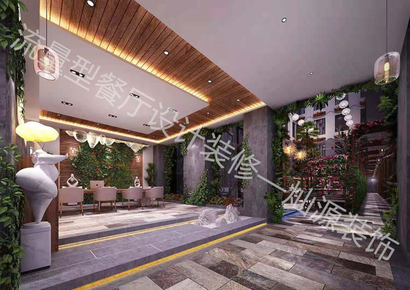 水泥工業(yè)風(fēng)餐廳設(shè)計裝修效果圖&mdash;燦源裝飾