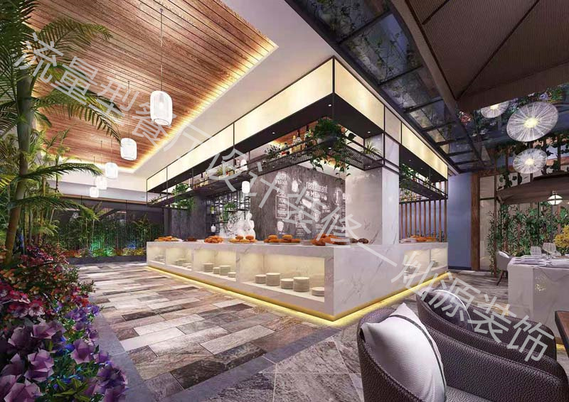 水泥工業(yè)風(fēng)餐廳設(shè)計裝修效果圖&mdash;燦源裝飾