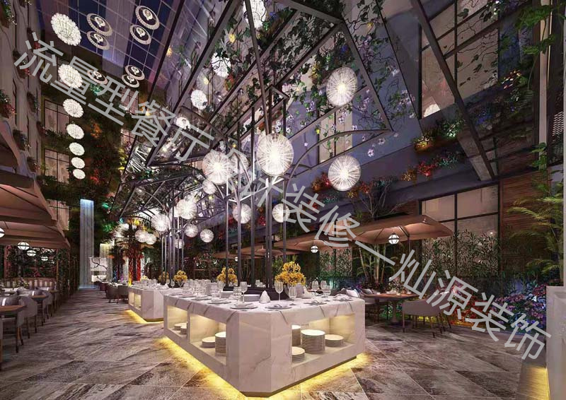 水泥工業(yè)風(fēng)餐廳設(shè)計裝修效果圖&mdash;燦源裝飾