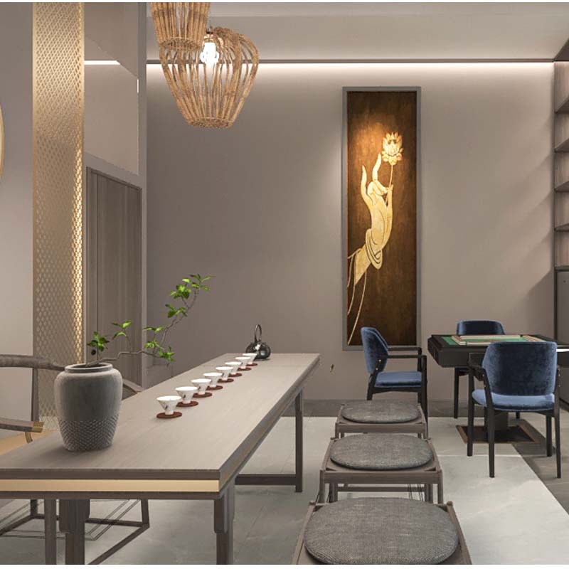 “多功能娛樂化，雅致又不失趣味性”—Loft格局南寧中式茶館設(shè)計(jì)裝修案例